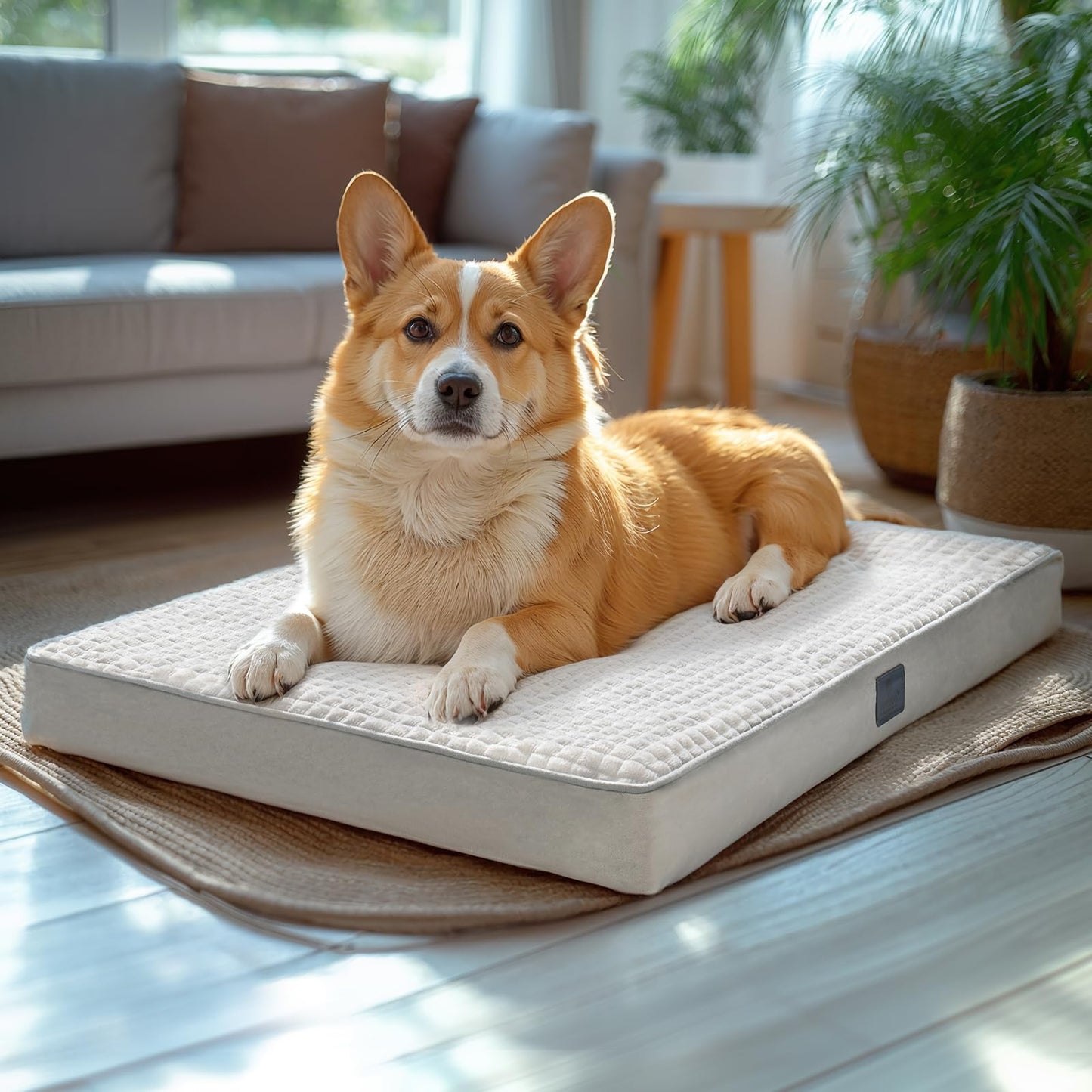 Orthopädisches Hundebett Veehoo – Grau (89 x 56 x 8 cm)